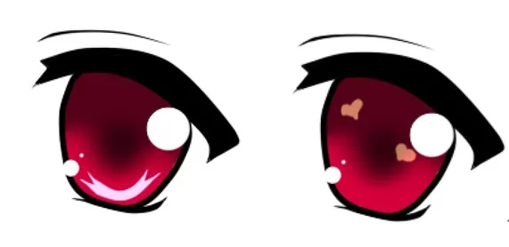 Weibliche Anime Augen mit Highlights